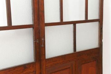 大正ロマン 古い商店の背の高いダイヤガラス引き戸　2枚セット(ガラス戸、建具)