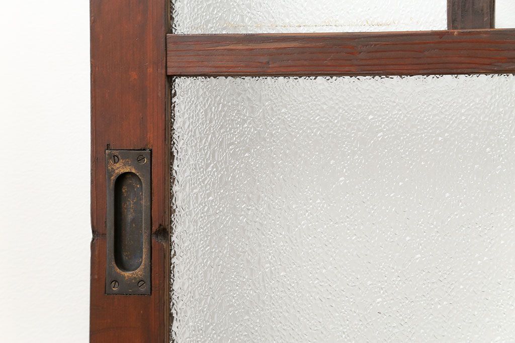 大正ロマン 古い商店の背の高いダイヤガラス引き戸　2枚セット(ガラス戸、建具)