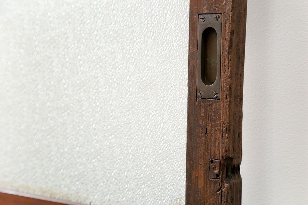 大正ロマン 古い商店の背の高いダイヤガラス引き戸　2枚セット(ガラス戸、建具)