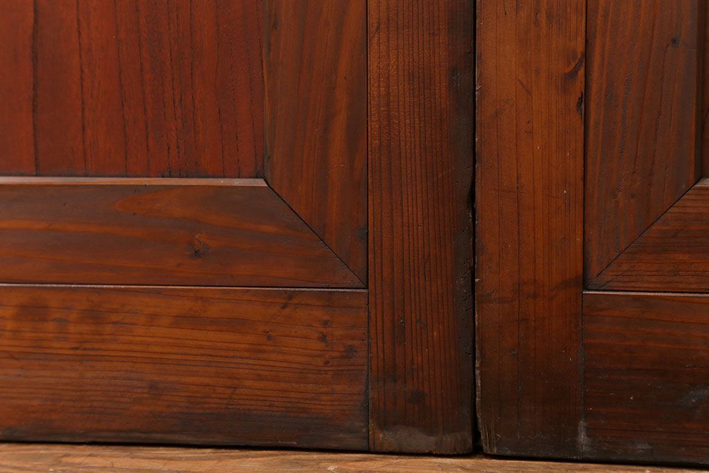 大正ロマン 古い商店の背の高いダイヤガラス引き戸　2枚セット(ガラス戸、建具)