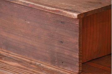 アンティーク家具　アンティーク 古い木味の簡素で小さな飾り棚　2個セット　(陳列棚)