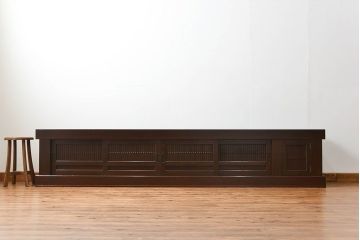 アンティーク家具　古民具・骨董 特大!九尺幅　重厚な水屋箪笥ローボード(1)(ローチェスト、テレビボード、テレビ台、キャビネット、収納棚)
