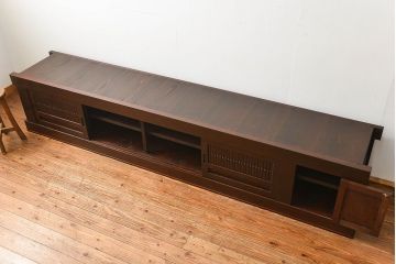 アンティーク家具　古民具・骨董 特大!九尺幅　重厚な水屋箪笥ローボード(1)(ローチェスト、テレビボード、テレビ台、キャビネット、収納棚)