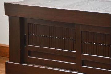 アンティーク家具　古民具・骨董 特大!九尺幅　重厚な水屋箪笥ローボード(1)(ローチェスト、テレビボード、テレビ台、キャビネット、収納棚)