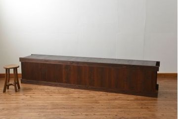 アンティーク家具　古民具・骨董 特大!九尺幅　重厚な水屋箪笥ローボード(1)(ローチェスト、テレビボード、テレビ台、キャビネット、収納棚)