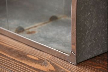 レトロ家具　昭和レトロ 古いブリキの小さなガラスケース(ショーケース)