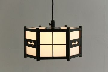 ビンテージ 松本民芸家具　希少な吊り下げ照明(2)　(B型六角アンドン)
