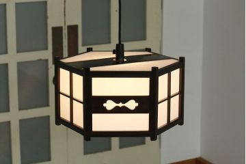 ビンテージ 松本民芸家具　希少な吊り下げ照明(2)　(B型六角アンドン)