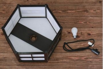 ビンテージ 松本民芸家具　希少な吊り下げ照明(2)　(B型六角アンドン)