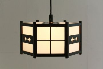 ビンテージ 松本民芸家具　希少な吊り下げ照明(3)　(B型六角アンドン)