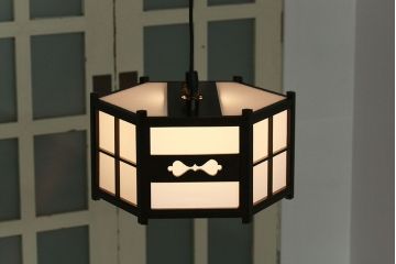 ビンテージ 松本民芸家具　希少な吊り下げ照明(3)　(B型六角アンドン)