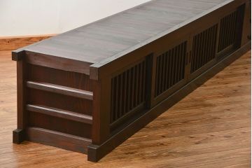 アンティーク家具　古民具・骨董 特大!九尺幅　重厚な水屋箪笥ローボード(2)(ローチェスト、テレビボード、テレビ台、キャビネット、収納棚)