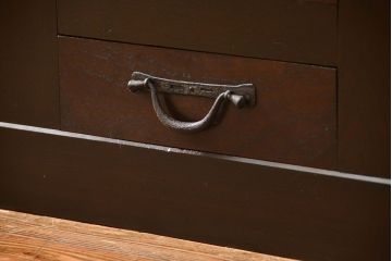 アンティーク家具　古民具・骨董 特大!九尺幅　重厚な水屋箪笥ローボード(2)(ローチェスト、テレビボード、テレビ台、キャビネット、収納棚)