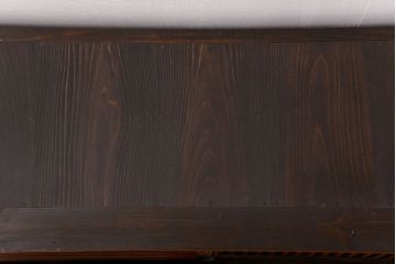 アンティーク家具　古民具・骨董 モダンでシックな縦桟引き戸ローボード(水屋箪笥、テレビボード、テレビ台、キャビネット、収納棚)