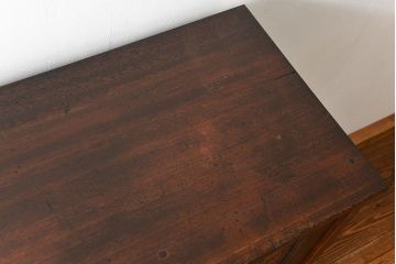 アンティーク家具　アンティーク 古いナラ材の脚付き収納棚　(サイドキャビネット、飾り棚、本棚)