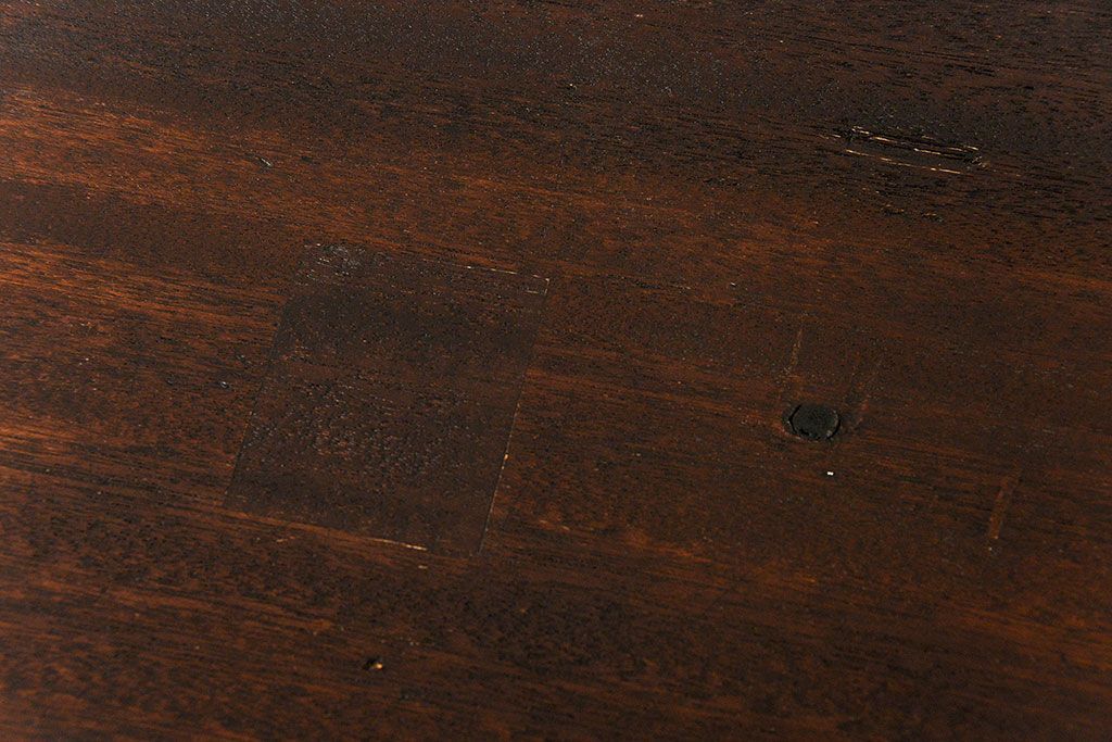 アンティーク家具　アンティーク 古いナラ材の脚付き収納棚　(サイドキャビネット、飾り棚、本棚)