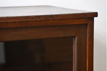 アンティーク家具　アンティーク 古いナラ材の脚付き収納棚　(サイドキャビネット、飾り棚、本棚)