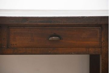 アンティーク家具　アンティーク 特大!古い学校の両面引き出し作業台(テーブル、デスク、机、在宅ワーク、在宅用陳列台)