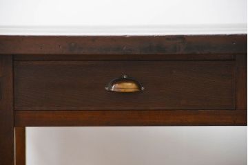 アンティーク家具　アンティーク 特大!古い学校の両面引き出し作業台(テーブル、デスク、机、在宅ワーク、在宅用陳列台)