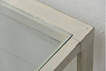 レトロ家具　昭和レトロ 古いパン屋のアンティークペイント　ガラスケース(ショーケース、飾り棚)