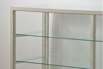 レトロ家具　昭和レトロ 古いパン屋のアンティークペイント　ガラスケース(ショーケース、飾り棚)