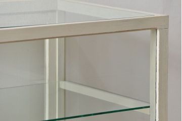 レトロ家具　昭和レトロ 古いパン屋のアンティークペイント　ガラスケース(ショーケース、飾り棚)