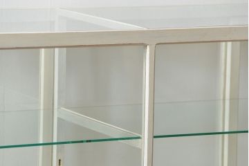 レトロ家具　昭和レトロ 古いパン屋のアンティークペイント　ガラスケース(ショーケース、飾り棚)