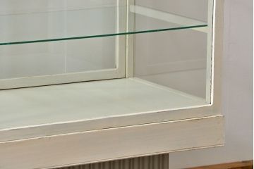 レトロ家具　昭和レトロ 古いパン屋のアンティークペイント　ガラスケース(ショーケース、飾り棚)