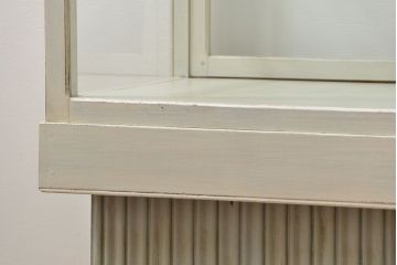 レトロ家具　昭和レトロ 古いパン屋のアンティークペイント　ガラスケース(ショーケース、飾り棚)