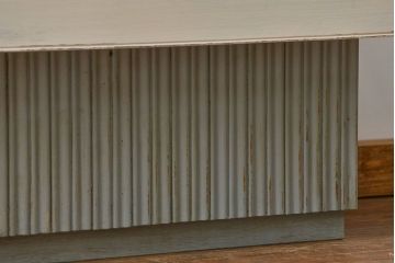 レトロ家具　昭和レトロ 古いパン屋のアンティークペイント　ガラスケース(ショーケース、飾り棚)