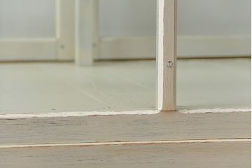 レトロ家具　昭和レトロ 古いパン屋のアンティークペイント　ガラスケース(ショーケース、飾り棚)
