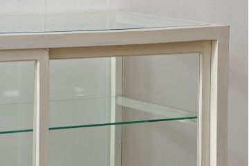 レトロ家具　昭和レトロ 古いパン屋のアンティークペイント　ガラスケース(ショーケース、飾り棚)