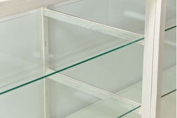 レトロ家具　昭和レトロ 古いパン屋のアンティークペイント　ガラスケース(ショーケース、飾り棚)