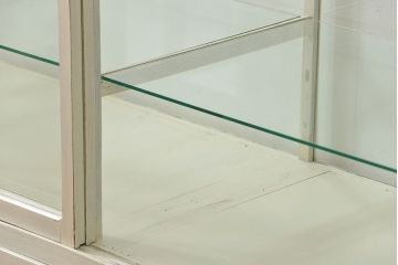 レトロ家具　昭和レトロ 古いパン屋のアンティークペイント　ガラスケース(ショーケース、飾り棚)