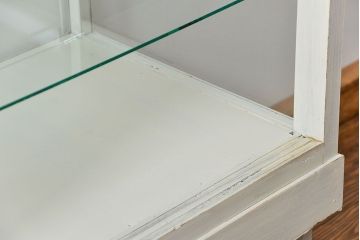 レトロ家具　昭和レトロ 古いパン屋のアンティークペイント　ガラスケース(ショーケース、飾り棚)