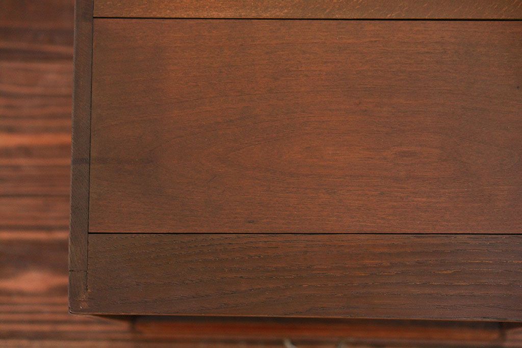 レトロ家具　昭和レトロ 古い木の引き出し付き書類棚(小引き出し)
