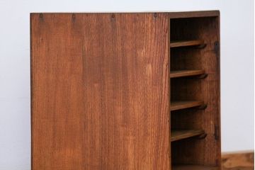 レトロ家具　昭和レトロ 古い木の引き出し付き書類棚(小引き出し)