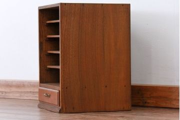 レトロ家具　昭和レトロ 古い木の引き出し付き書類棚(小引き出し)