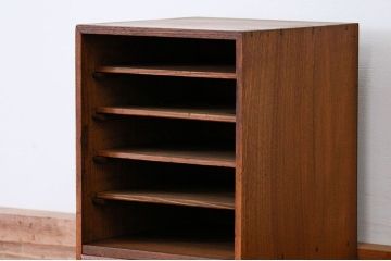 レトロ家具　昭和レトロ 古い木の引き出し付き書類棚(小引き出し)