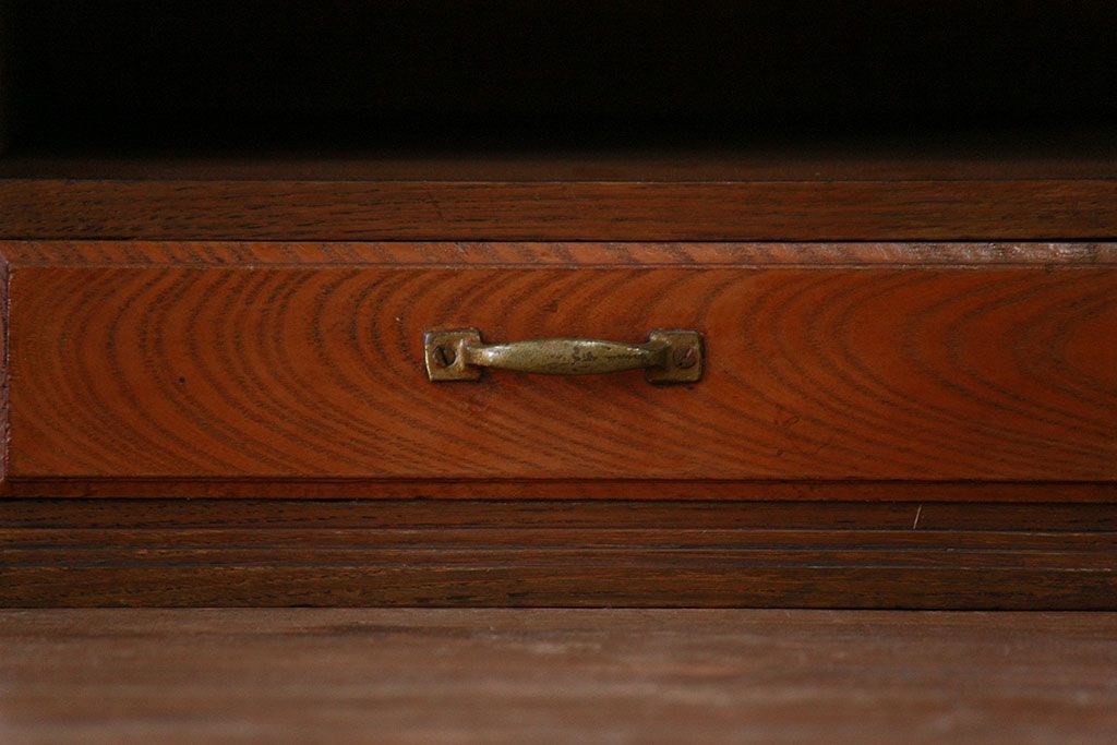 レトロ家具　昭和レトロ 古い木の引き出し付き書類棚(小引き出し)