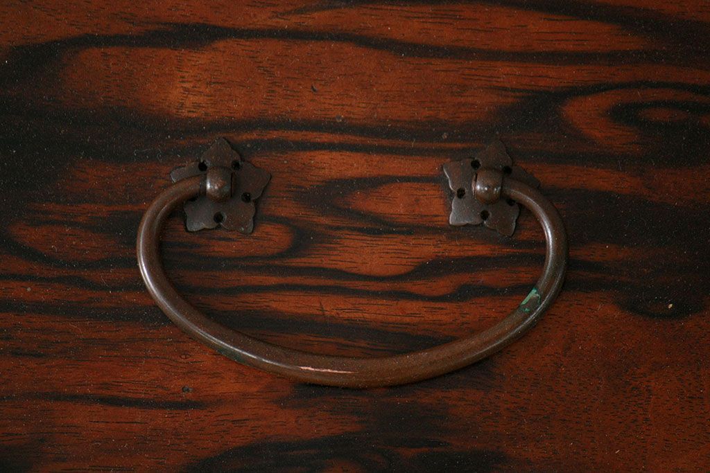 アンティーク家具　古民具・骨董 イタミ有り　総黒柿材無垢　上質な小引き出し