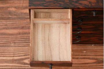アンティーク家具　古民具・骨董 イタミ有り　総黒柿材無垢　上質な小引き出し