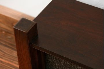 アンティーク家具　古民具・骨董 ダイヤガラス入りの小さな置き床(置床、ローボード)