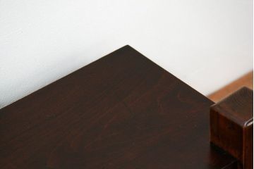 アンティーク家具　古民具・骨董 ダイヤガラス入りの小さな置き床(置床、ローボード)