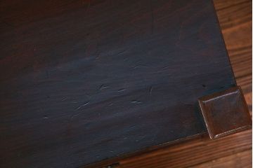 アンティーク家具　古民具・骨董 ダイヤガラス入りの小さな置き床(置床、ローボード)