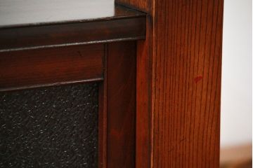 アンティーク家具　古民具・骨董 ダイヤガラス入りの小さな置き床(置床、ローボード)