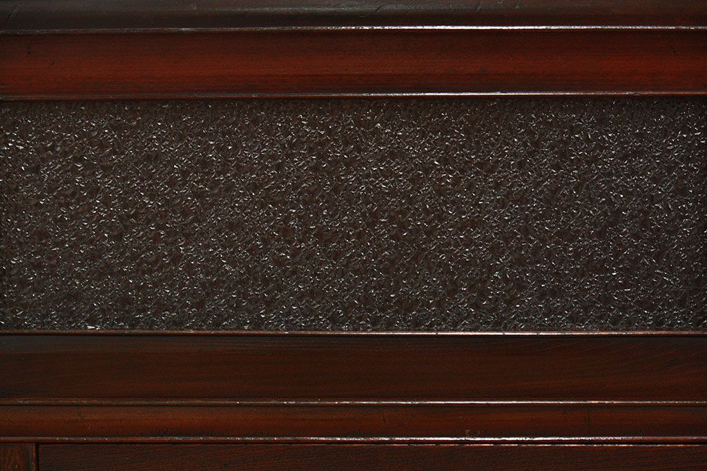 アンティーク家具　古民具・骨董 ダイヤガラス入りの小さな置き床(置床、ローボード)