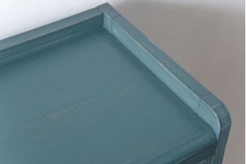 アンティーク家具　アンティークペイント　モールガラス入りの大きなブックケース(本箱、収納棚)