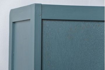 アンティーク家具　アンティークペイント　モールガラス入りの大きなブックケース(本箱、収納棚)