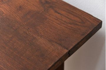 アンティーク家具　アンティーク 天板ナラ材の薄型作業台(3)(サイドテーブル、机、在宅ワーク、在宅用デスク)